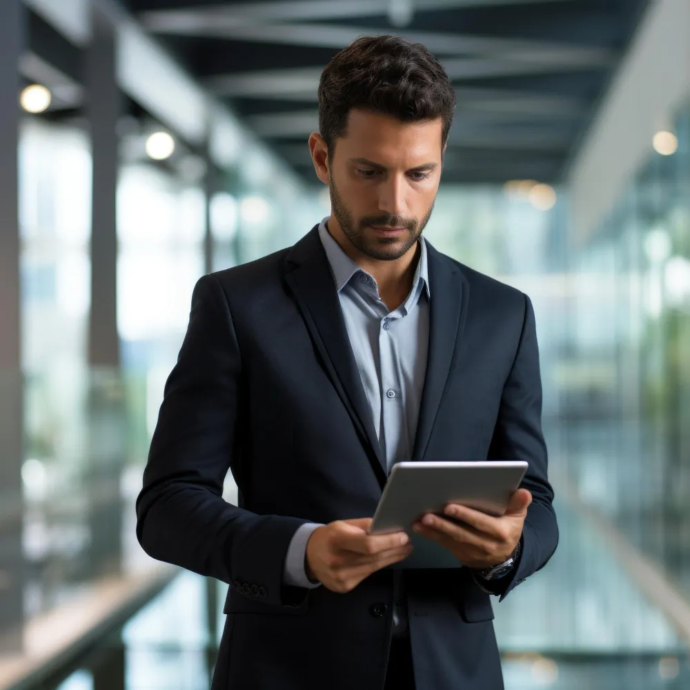 Executivo analisando informações